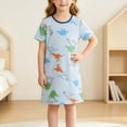 thumbnail image 2 of akafmk Girls Dresses Knit Short Sleeve T-Shirt Dress Cute Thin Breathable Sleepwear Loungewear Casual Summer House Dresses, 3-13 Years, 2 of 6