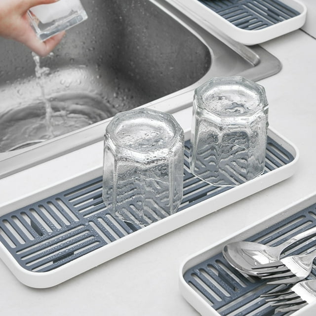 XYAIYT Double Layer Kitchen Draining Sponge and Dishcloth Holder Compact Sink Rack for Efficient Drying and Organization with Multifunctional Storage Solution for Kitchen Countertops