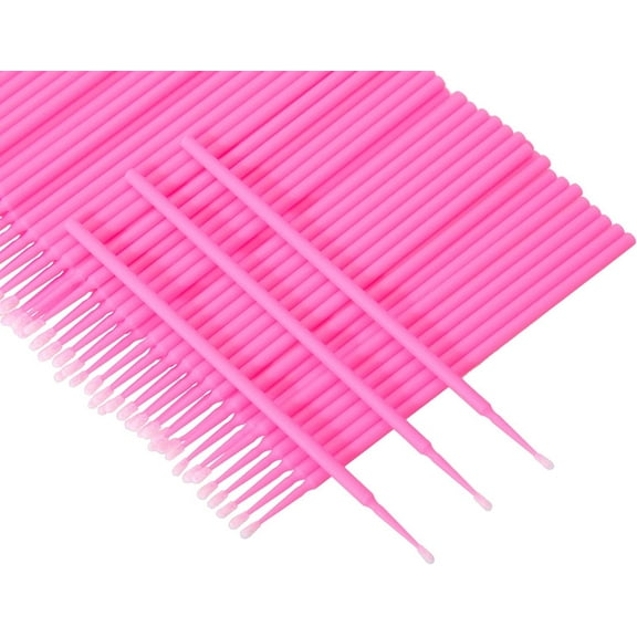 200 Pieces Pink Micro Applicators Brushes Disposable Micro Brushes Mascara Applicator For Eyelash Extensions