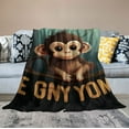thumbnail image 2 of Nawypu Monkey Blanket for Teens - Throw Size - Warm Fuzzy Comfort Blanket Gift for Christmas - Black Cute Throw Blanket for Bed, Sofa, Work, 2 of 6