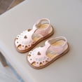 thumbnail image 2 of Gubotare Girls Sandals Girls' Kids Open Toe Strappy Dress Sandal Low Heel Shoes Dress Dance Flower Girl Size 11 (Gold,Little Kids 11), 2 of 5
