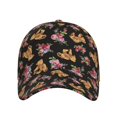 thumbnail image 2 of Kdxio Unisex Rose Flower Bear Pattern Baseball Cap Unisex Washed Classic Adjustable Hat, 2 of 8