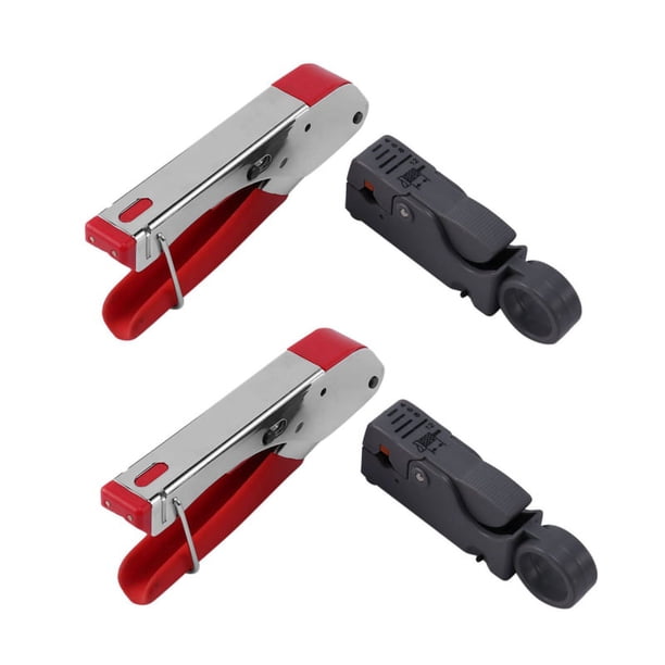 2X Herramienta de Engarce de Cable Coaxial de Multi Compresion F Rg6 Rg58 Rg59 Conectores Arrugador Coaxial Pelacables