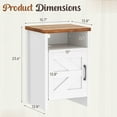 thumbnail image 7 of Furmax Farmhouse End Table, Nightstand Set of 2 with Barn Door and Shelf, Side Table for Living Room Bedroom, White, 7 of 7