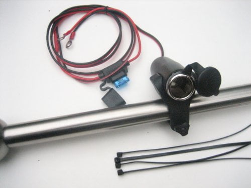 Motorcycle 12V Lighter Accessory Socket 60/" Harness Fuse Handlebar Power Outlet