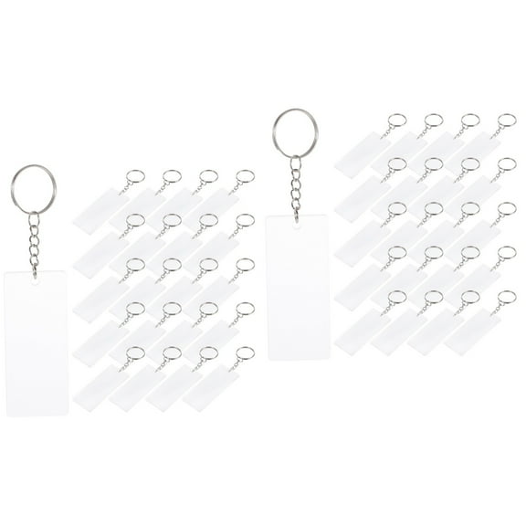 2 Sets of Multi-function Acrylic Blanks Decorative Blank Keychains DIY Acrylic Blank Keychains