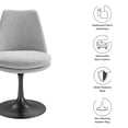 thumbnail image 4 of Lippa Swivel Dining Chair in Black Light Gray, 4 of 10