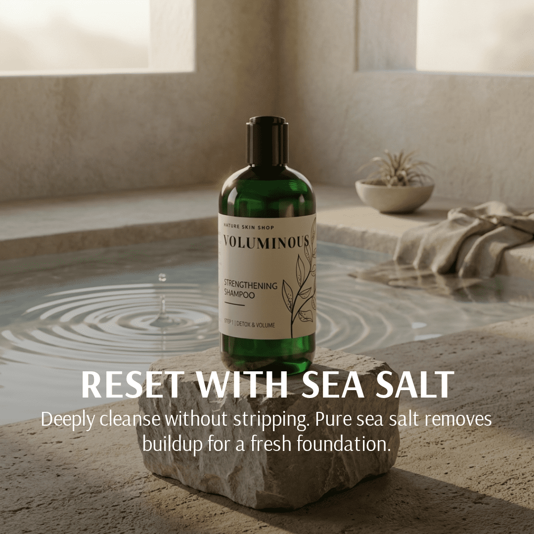 Nature Skin Shop Voluminous Thickening Daily Shampoo with Dead Sea Salt & Rice Protein, Sulfate-Free