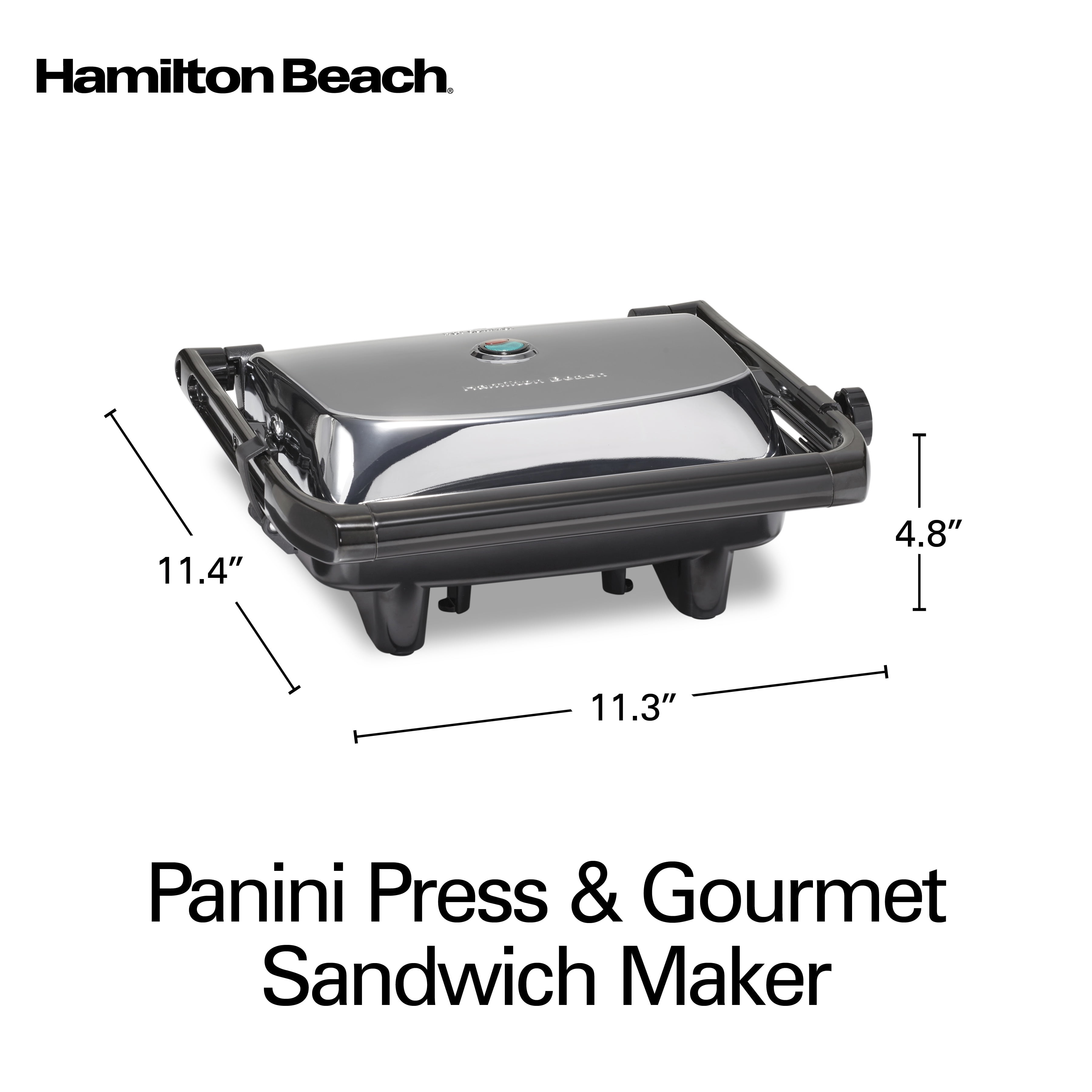 Hamilton Beach Panini Press Sandwich Maker & Electric Indoor Grill with  Locking Lid, Opens 180 Degrees for any Thickness for Quesadillas, Burgers 