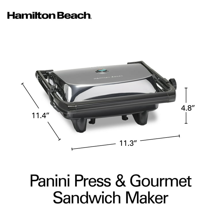 Hamilton Beach Non-Stick Panini Grill Press/Sandwich Maker, Stainless Steel