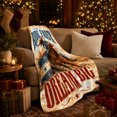 thumbnail image 3 of Ride Fast Dream Big Rodeo Barrel Racing Western, Rustic Farmhouse Horse Scene, Warm Flannel Blanket for Ranch House and Living Room, Horse Lovers Housewarming Gift, Rustic Home Decor, 3 of 9