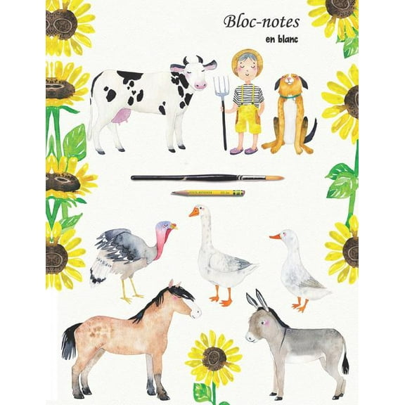 Bloc-notes en blanc: ferme - format A4 - 112 pages - carnet de notes avec registre - idéal comme agenda, carnet de croquis, carnet de croquis, carnet à dessin ou cahier à colorier vide (Paperback)