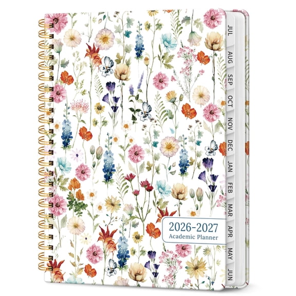 2026-2027 Academic Planner, July 2026 to June 2027 Hardcover Weekly Monthly Agenda Book with Divider Tabs, 6.3" x 8.5" School Office Organizer for Teachers & Students