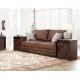 thumbnail image 3 of WAMPAT End Table set of 2, Pedestal Side Table with Drawer and Cabinet Wood Bedside Table Nightstands for Living Room Bedroom,Rustic Brown, 3 of 7