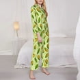 thumbnail image 3 of Honeii Fresh Corn print Women's Pajama Sets Long Sleeve Button Down Sleepwear Nightwear Soft Pjs Lounge Sets-X-Large, 3 of 7