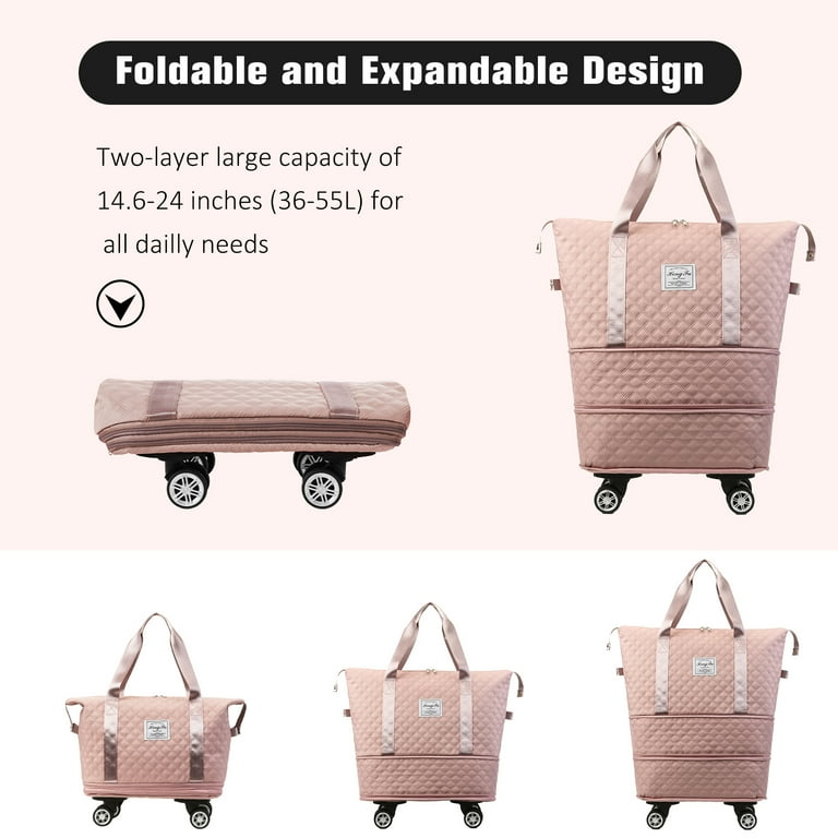 Expandable Rolling Travel Bag With 360 Detachable Wheels Trolley Sleeve Pocket Foldable Luggage Bag Waterproof Carry On Overnight Tote Duffle Bag For Expandable Rolling Travel Bag With 360 Detachable Wheels Trolley Sleeve Pocket Foldable Luggage Bag Waterproof Carry On Overnight Tote Duffle Bag For