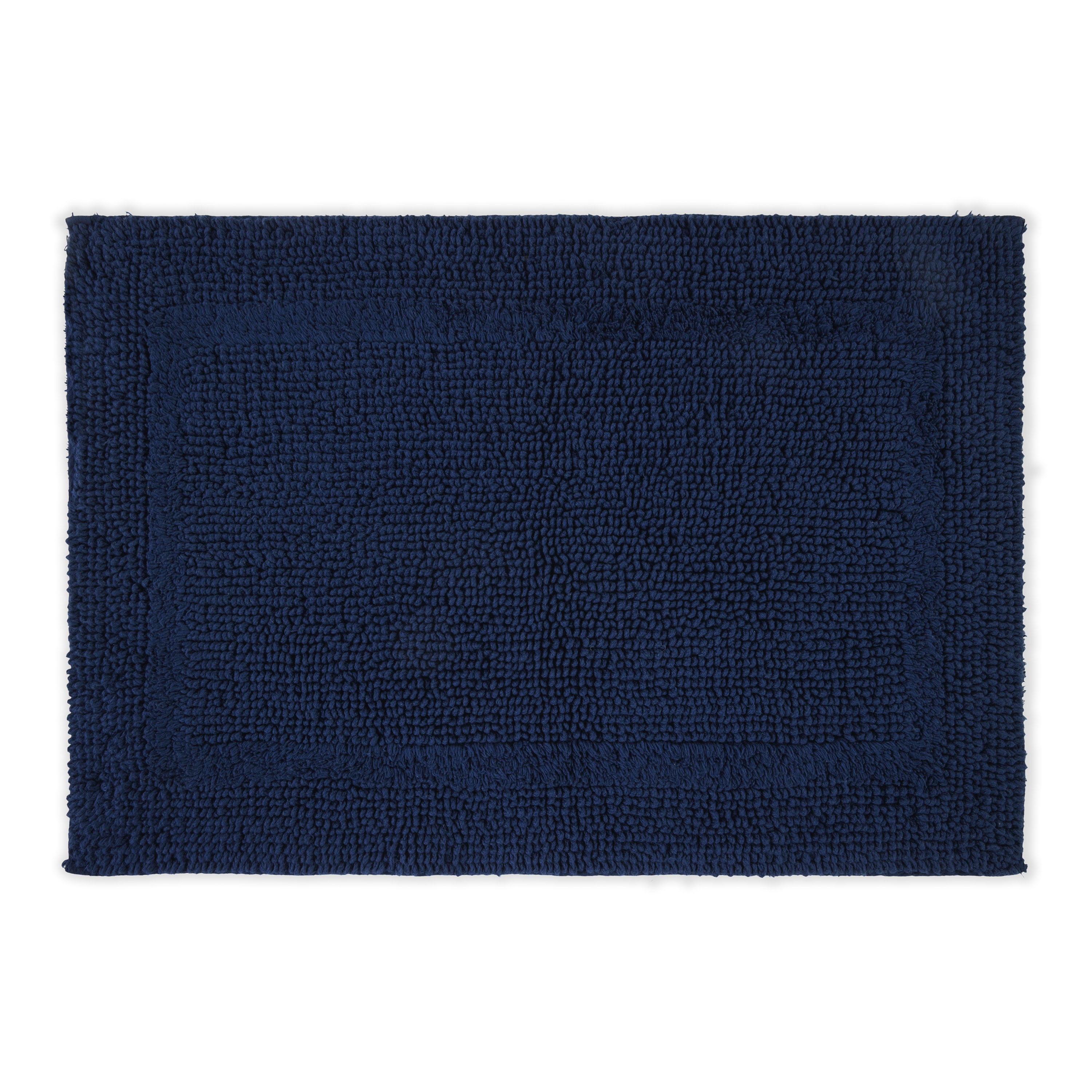 Bathroom Mat, Washable Bath Rug, Navy Bathmat - Moreveda