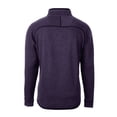thumbnail image 3 of Men's Cutter & Buck  Purple Baltimore Ravens Helmet Mainsail Sweater-Knit Half-Zip Pullover Jacket, 3 of 3