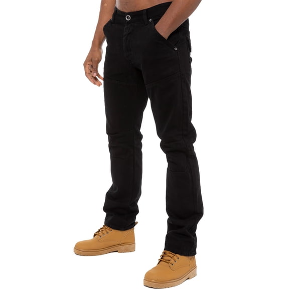 Enzo Mens Straight Leg Jeans Designer Denim Trousers