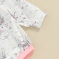 thumbnail image 7 of Bagilaanoe Newborn Baby Girl Easter Rompers Rabbit Print Long Sleeve Bodysuits + Headband 6M 12M 18M 24M Infant Casual One Piece Short Jumpsuit, 7 of 7