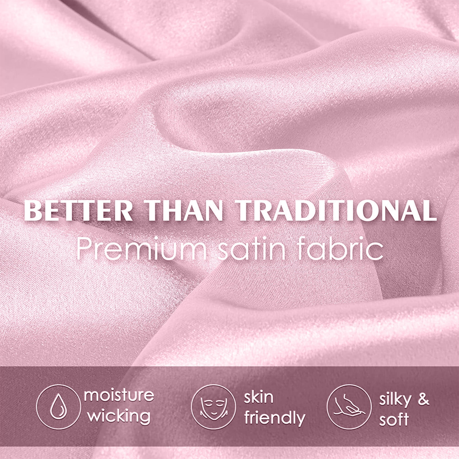 Long Silk Pillowcase, Silk Pillow Cases for Hair and Skin with Zipper, Gifts for Women Men