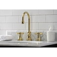 thumbnail image 4 of Kingston Brass KS2982ZX Millennium Widespread Bathroom Faucet with Brass Pop-Up, Polished Brass, 4 of 8