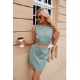 thumbnail image 2 of EASYBRAUS Women Summer Two Piece Outfit Solid Camisole Top Drawstring Skirt Set Casual Vacation Wear, 2 of 8