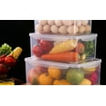 thumbnail image 3 of 10 Pcs （5 Containers & 5 Lids） Multifunctional Large Refrigerator Fresh Food Storage Containers Set - Leakproof, BPA-Free Plastic Sealed Plastic Fresh Keeping Box with Lids, 3 of 5