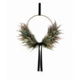 thumbnail image 3 of Modern Olive Leaf Hoop Wreath - 18in Circular Metal Base with Green Velvet Ribbon - Minimalist Winter & Holiday Greenery Decoration, 3 of 9