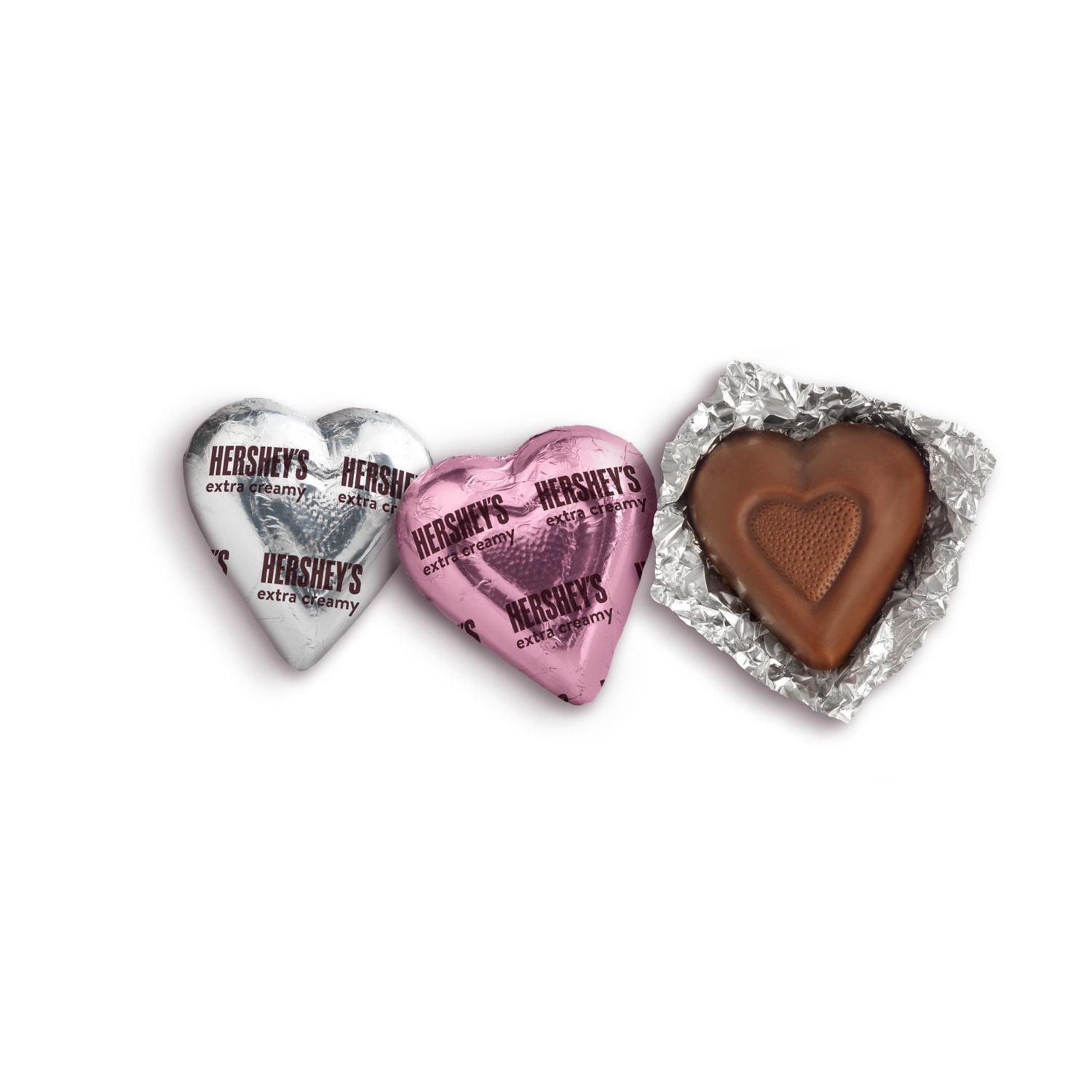 HERSHEY'S Extra Creamy Milk Chocolate Hearts, Valentine's Candy Bag, 9.2 oz
