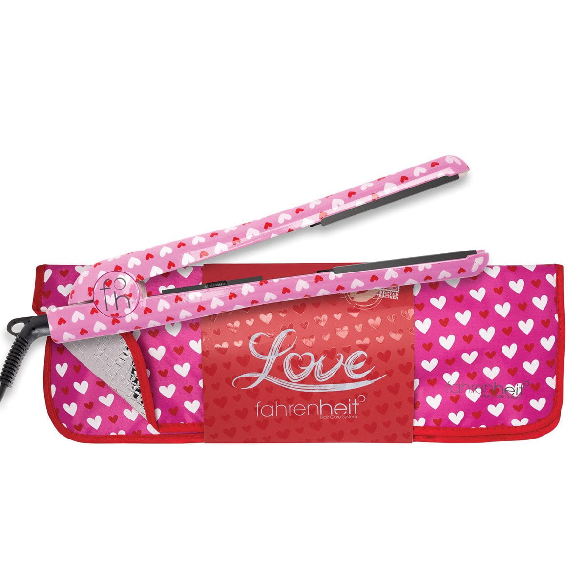 Fahrenheit Printed 1 25 Ceramic Flat Iron And Matching Heat