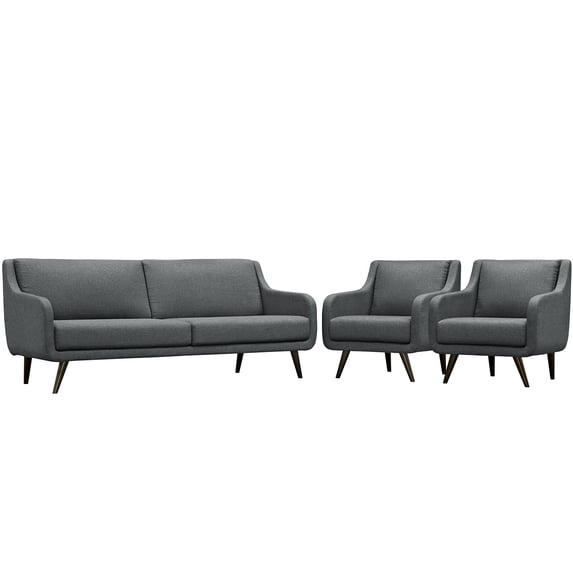 Modern Contemporary Urban Design Living Lounge Room Sofa Set ( Set of Three), Grey Gray, Fabric
