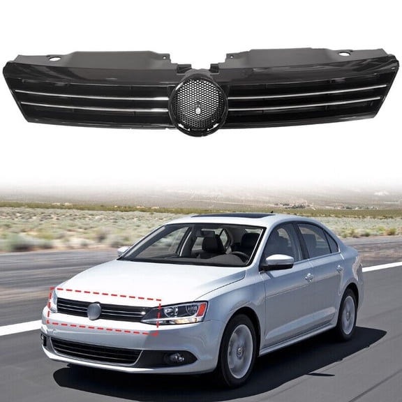 Suitable for Premium Front Grille Compatible with Volkswagen Jetta (2011-2014) - Sleek Gray Finish