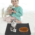 thumbnail image 3 of OULII Tapis d'Alimentation Antidérapant pour Chat Gris Boue de Silice 1 Ensemble, 3 of 8