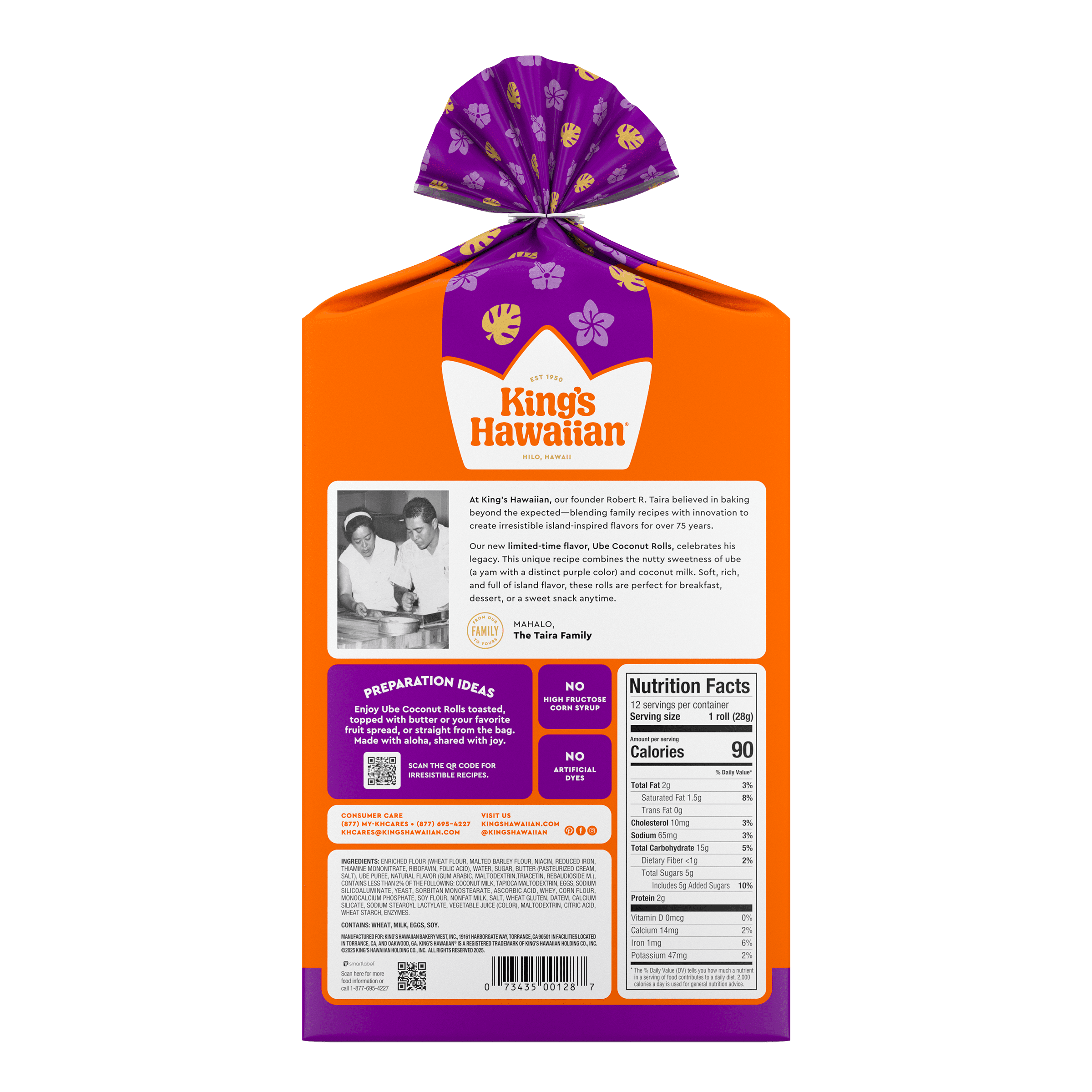 King’s Hawaiian® Hawaiian Sweet Ube Coconut Rolls