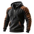 thumbnail image 4 of Letdown Quarter Zip Hoodie Men, Mens Shirts Long Sleeve Waffle Solid Color Sweatshirt 1/4 Zip Athletic Pullover with Pockets (Dark Gray, XXL), 4 of 5