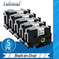 Markdomain 5 Pack Compatible 24mm Label Tape Replacement for Brother P Touch Tape TZe-251 TZe TZ Tape Laminated White TZe251 Tape for Brother Ptouch label maker