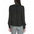 thumbnail image 2 of CeCe womens  Ruffle Tie V-Neck Top, l, Black, 2 of 3