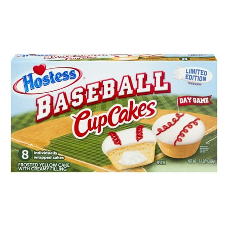Hostess Baseball Cupcakes Yellow - 8 CT