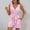 01 Pink, variant on Gym Shorts Women Striped Wrap V Neck Tie Waist Sleeveless Spaghetti Straps Romper Short Jumpsuit