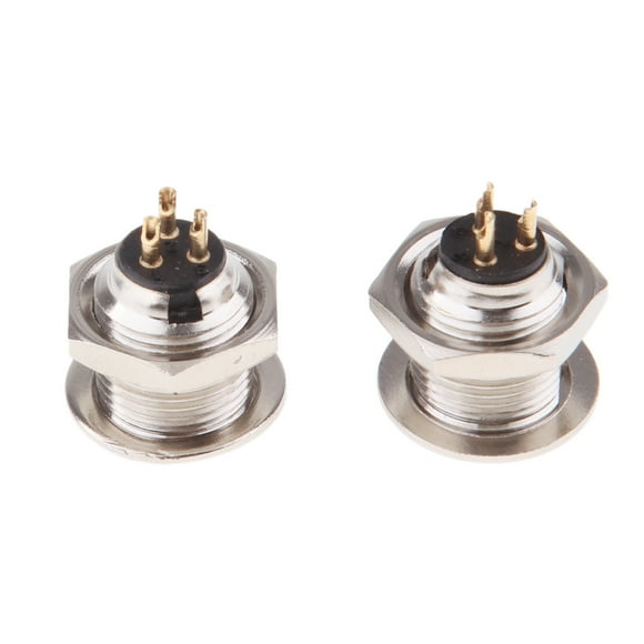 2Pieces Metal 3Pin Mini XLR Connector Plug Male Audio Microphone Connector