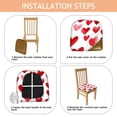 thumbnail image 4 of Valentine's Day Heart Pattern Seat Covers for Dining Room Chairs Set Of 6,Stretch Printed Washable Chair Seat Cover with Elastic Ties and Button,Removable Waterproof Couch Cushion Covers, 4 of 6