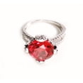thumbnail image 4 of Imperial Engagement Ring White Gold Plated Red Cz Womens Ginger Lyne Collection 9, 4 of 5