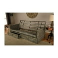 thumbnail image 3 of HomeStock Rustic Refinement Full Size Weathered Finish Futon Frame Set with Storage Drawers and Mattress, 79"L x 37"D x 33"H-Color:Seaport,Size:Weathered Gray, 3 of 5