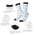 thumbnail image 3 of Gukieu Rabbit In The Rain Print Contrast Color Mid-calf Socks, Sweat-wicking Athletic Socks, Unisex Clothing Accessories, 3 of 6