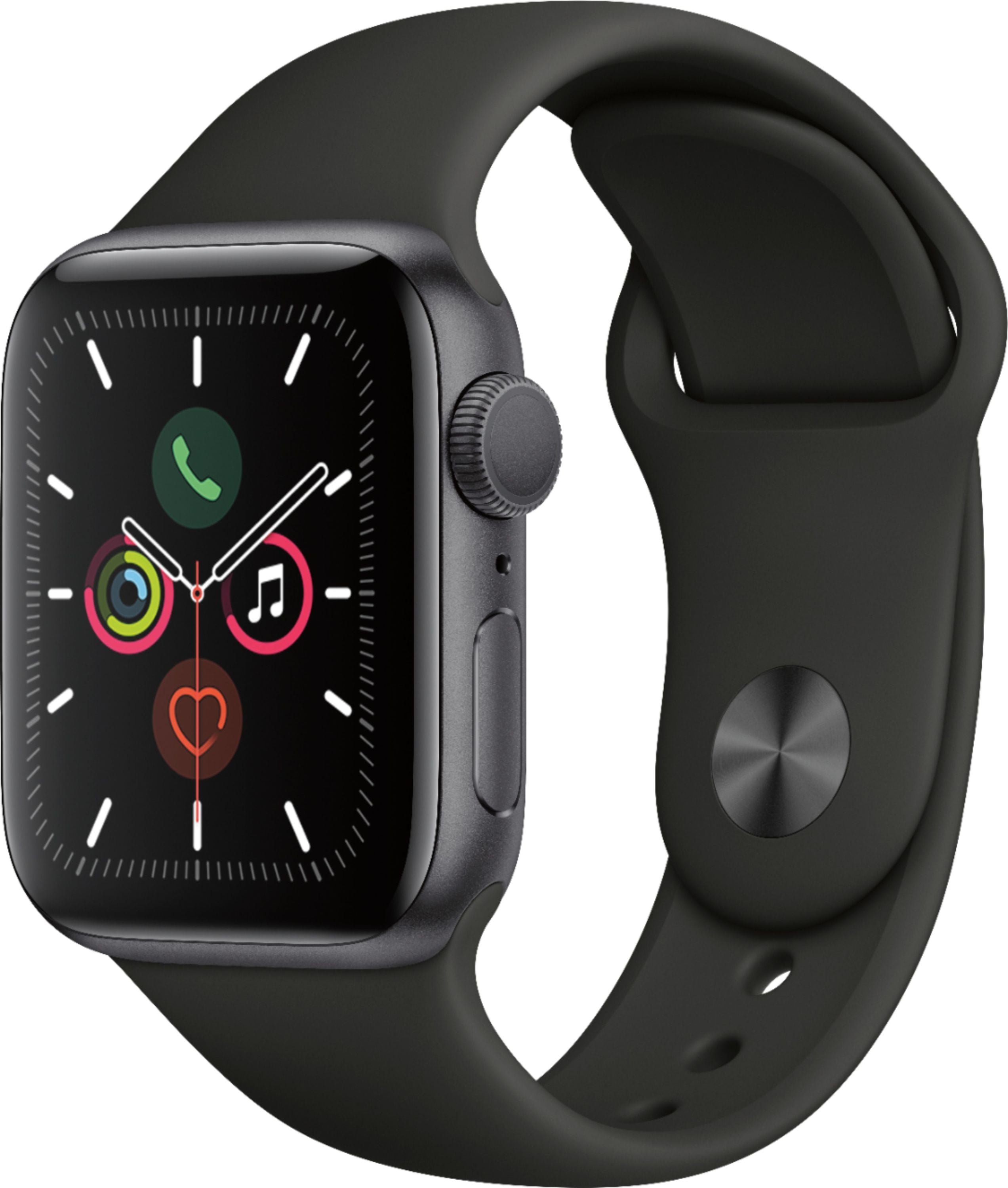 Apple Watch Series 5 GPS, 44mm Space Gray Aluminum Case, Black