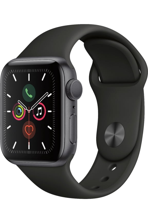 Restored Apple Watch Series 5 (GPS) 40mm Space Gray Aluminum Case with Black Sport Band (Refurbished)