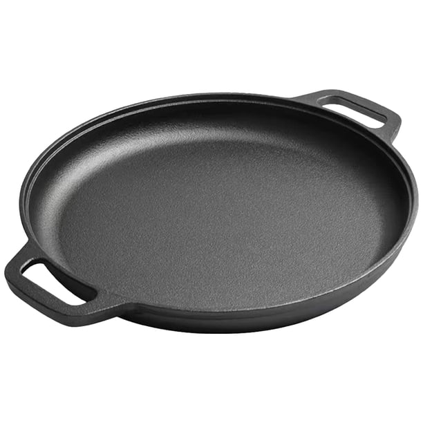 BBQ Camping Fry Pan Sartén fondo plano hierro fundido para panqueques uso doméstico mano-He (A)