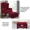 thumbnail image 4 of Ottoman Cover Slipcover Rectangle Fit Length 29"-34" Footrest Sofa Slipcovers Stool Cover Footstool Protector Covers Burgundy, 4 of 14