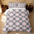 thumbnail image 2 of Erosebridal Cute Blossom Quilt King, Kawaii Flower King Coverlet Set, Pink Reversible, Slate Peach, 3-Piece (1 Bedspread and 2 Pillowcases), 2 of 7